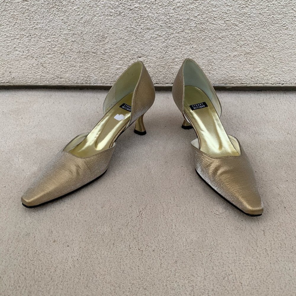 Gold Fabric High Heels